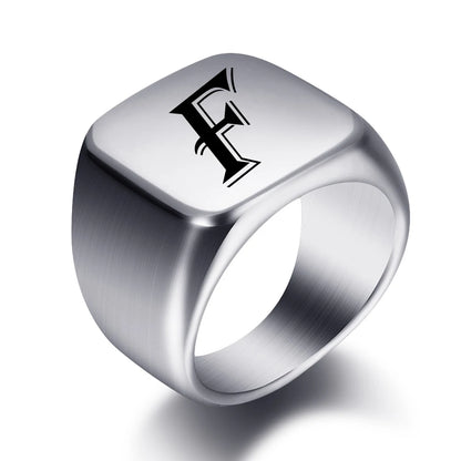 Engraved Stainless Steel Personalized Name Ring