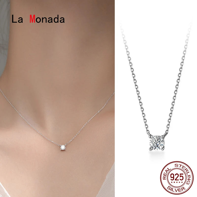 Fine Silver 925 38+4.8cm Silver Necklace For Women Jewelry Fashion Neck Minimalist Pendants 925 Silver Chains Woman