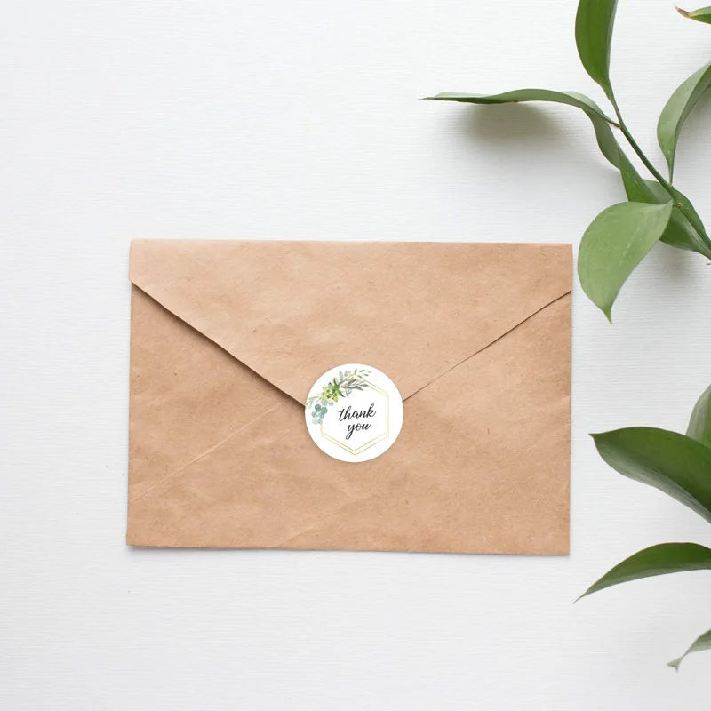 100-500pcs Thank You Round Sticker Scrapbook Envelope Seal Sticker Gift Flower Decoration Stationery Label Stickers