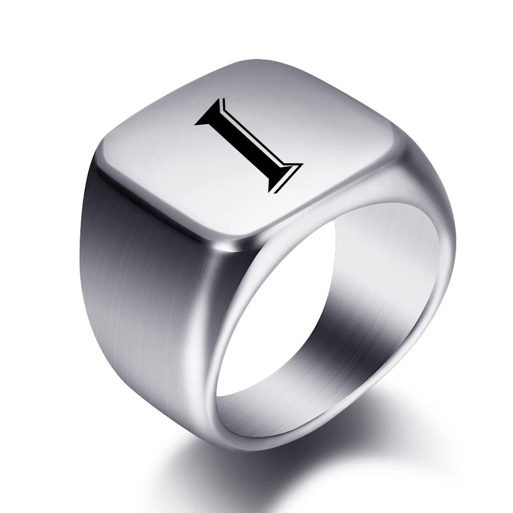 Engraved Stainless Steel Personalized Name Ring