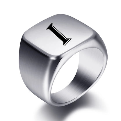 Engraved Stainless Steel Personalized Name Ring