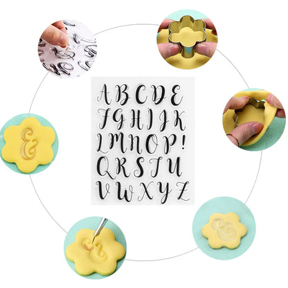 Stamps for Cookies Letters Cake Sweet Letters Stamp Decorating Tools Fondant Embossing DIY Alphabet Cutter Pastry Accessories