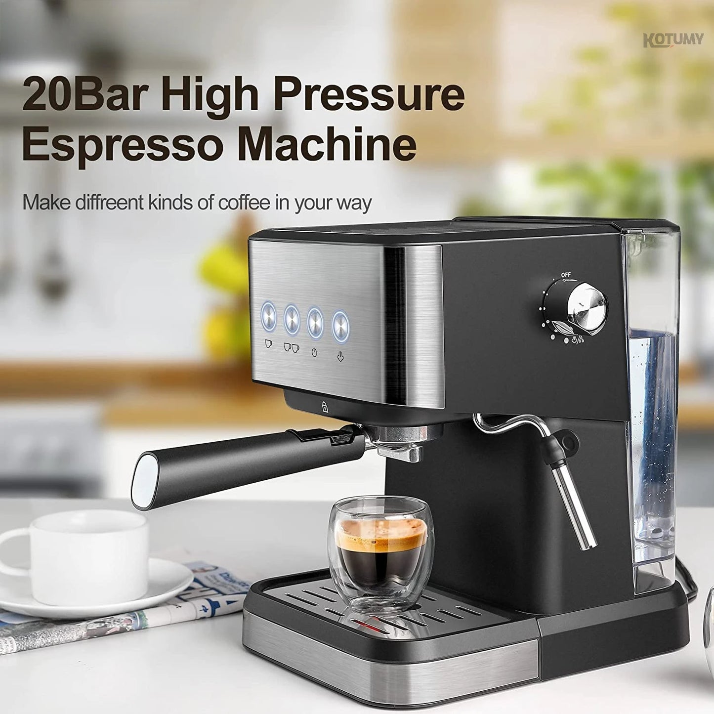 High‑Pressure Automatic Coffee Machine – Milk Froth & Extraction