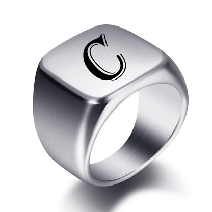 Engraved Stainless Steel Personalized Name Ring