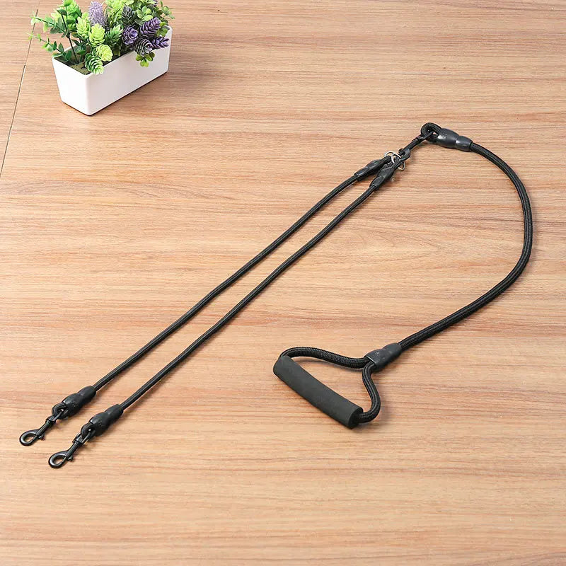 Pet Dog Leash Nylon Rope Double Dual Two Heads Dogs Leash 2 Way Coupler Harness