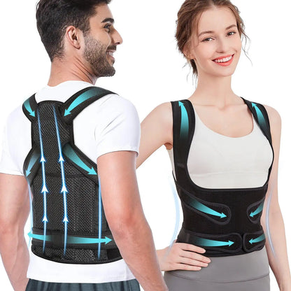 Adjustable Lumbar Back Stretcher Belt – 4 Support Plates