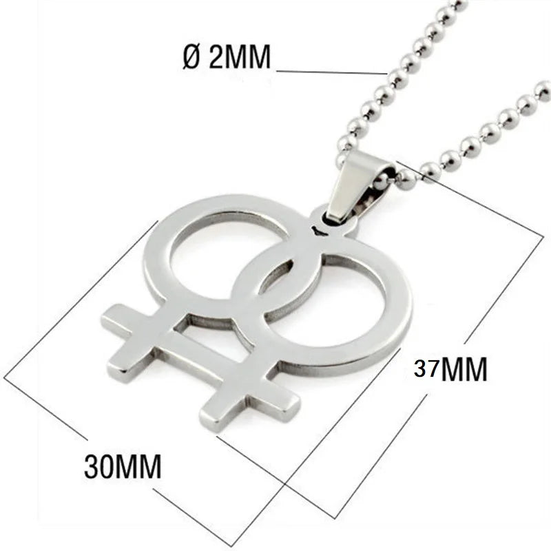 LGBT Pride Rainbow Symbol Necklace – Stainless Steel Pendant for Men & Women