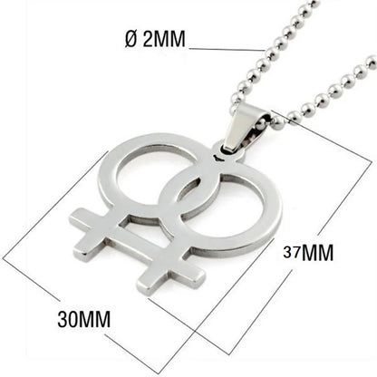 LGBT Pride Rainbow Symbol Necklace – Stainless Steel Pendant for Men & Women