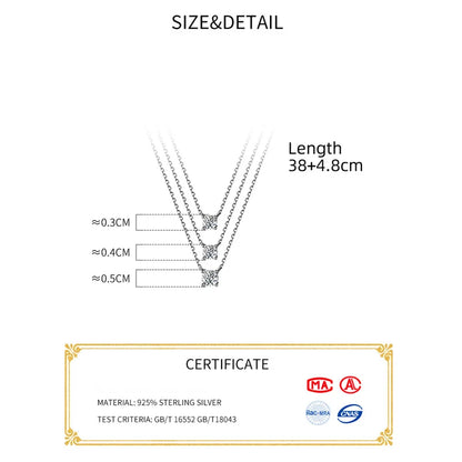 Fine Silver 925 38+4.8cm Silver Necklace For Women Jewelry Fashion Neck Minimalist Pendants 925 Silver Chains Woman