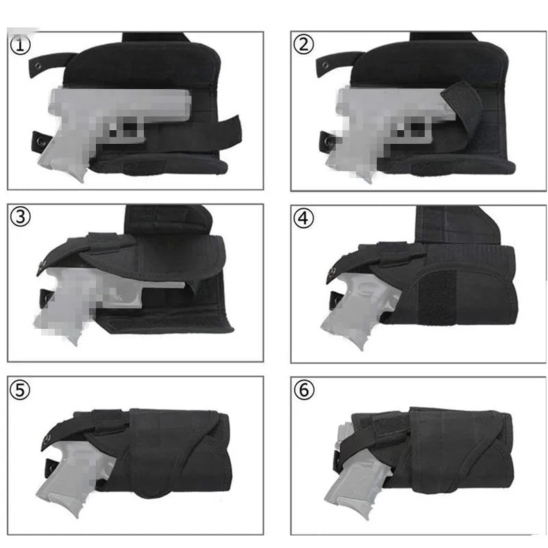2 Pcs Universal Left Right Hand Gun Holster Adjustable Tactical Drop Leg Thigh Holster with Magazine Pouch