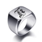 Initial Engrave Custom Rings For Men Stainless Steel Male Signet Blank Jewelry Ring Band High Polished Silver Tone U.S.Size