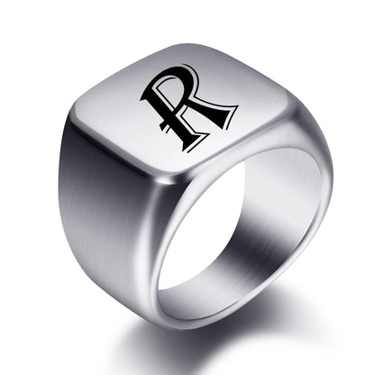 Engraved Stainless Steel Personalized Name Ring