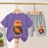 Summer Boys Sportswear Set Trendy Casual T-Shirt and Shorts Short-Sleeved Suit for Baby Boys