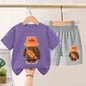 Summer Boys Sportswear Set Trendy Casual T-Shirt and Shorts Short-Sleeved Suit for Baby Boys