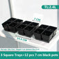 Meshpot Square Succulents Planter Pots With Tray Set,Nursery Pot Cactus Plant Pot Garden Plastic Pot Multi Size