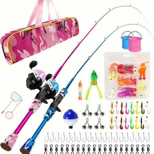 Popular 4 Section Fishing Rod for Children Fishing Sensitive Children Fishing Rod and Reel Set