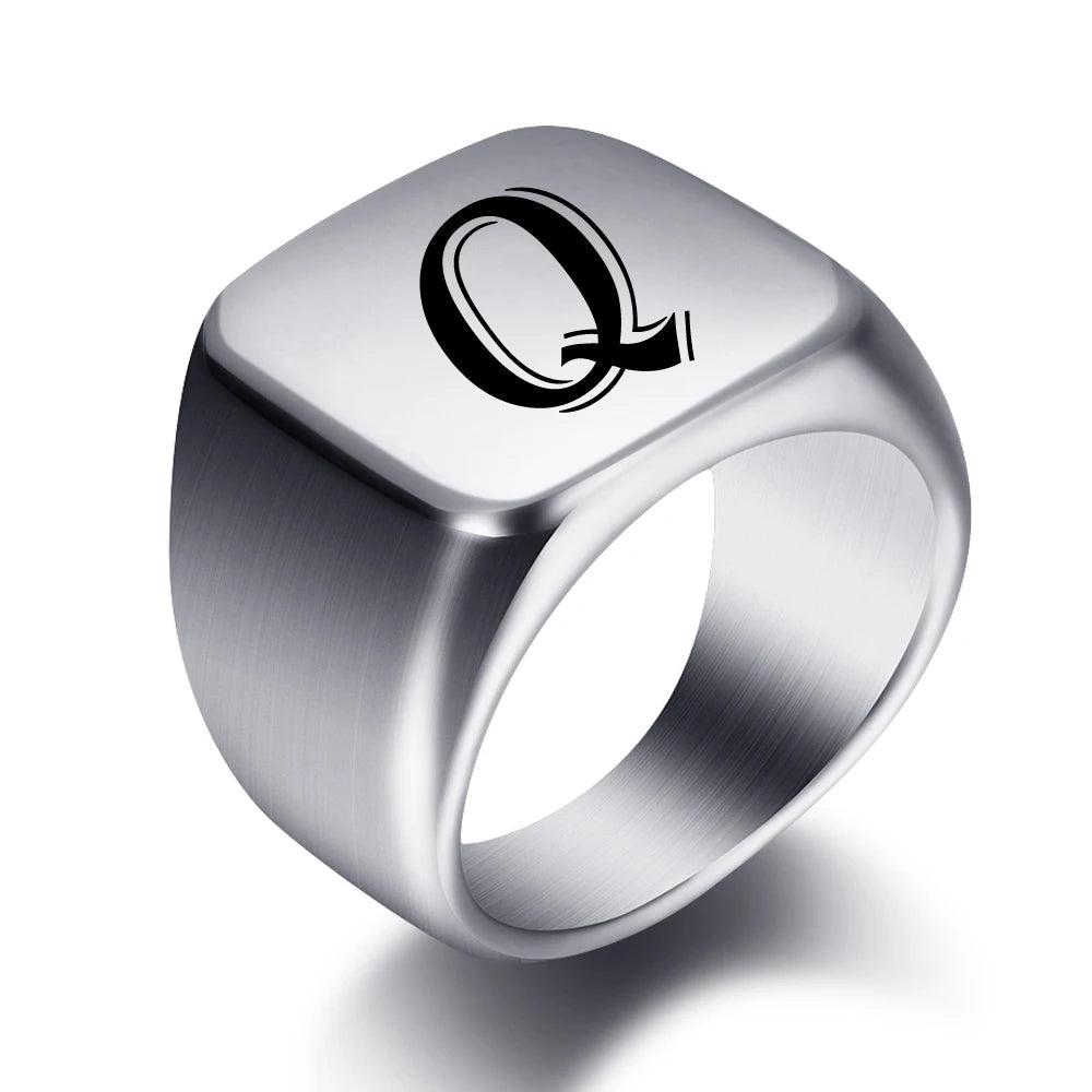 Engraved Stainless Steel Personalized Name Ring