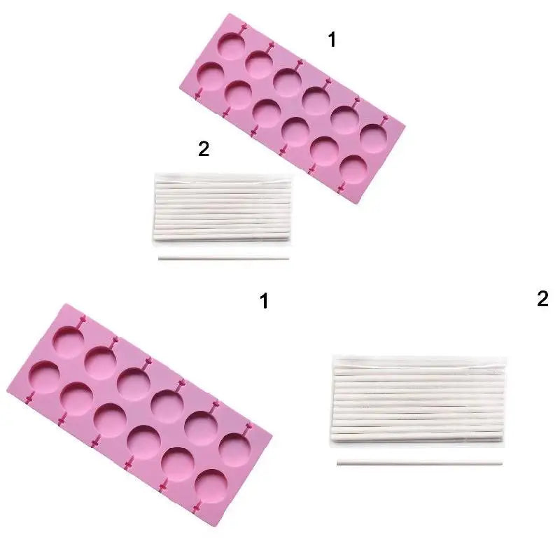 Round Silicone Lollipop Mold – Kids’ DIY Chocolate, Candy & Biscuit Baking Tool