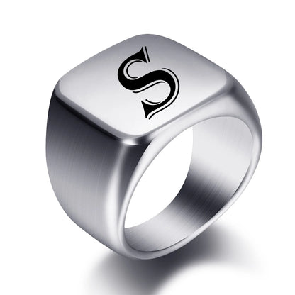 Engraved Stainless Steel Personalized Name Ring