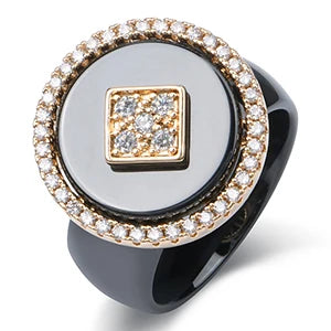 New Big Oversize Women Rings Healthy Comforfit Never Fade Color Fashion Jewelry Gift CZ Crystal  Women Rings  Chrismas Gift