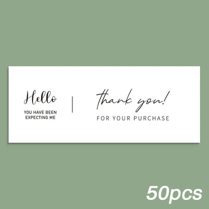 20-50pcs This Package Nice To Meet You Too Sticker Seal Label Thank You Small Business Handmade Merchandise Decoration Stickers