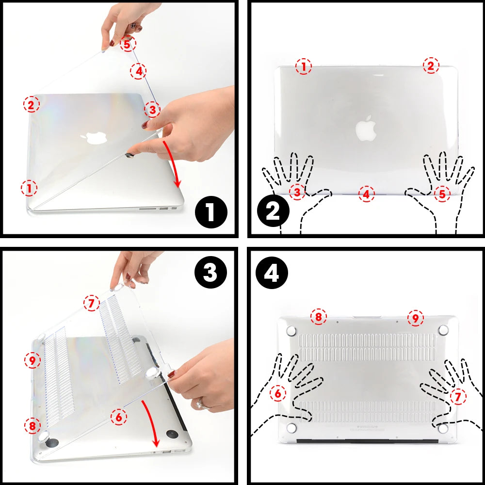 Crystal Laptop Case For Apple Macbook 13 15 16 11 12 For Air 13 A2179 A2337 A2681 For M1 Chip Pro 13 A2338 Mac Protective Cover