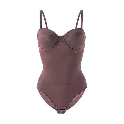 Women's Breathable Strapless Seamless Shapewear Bodysuit Slimming Body Shaper Tummy Control Detachable Shoulder Strap Female