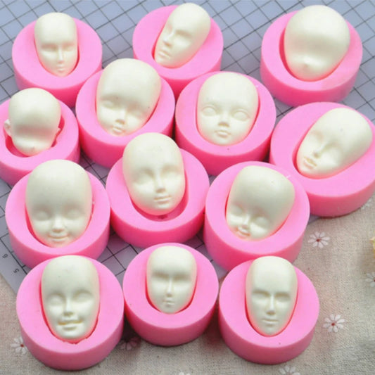 Dolls Face Silicone Mold Fondant Molds DIY Cake Decorating Tools Sugarcrafts Clay Chocolate Gumpaste Molds Baking Tools