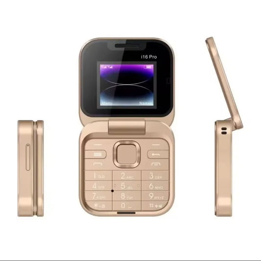 I16 Pro Dual Sim Non-Smartphone I16 Flip Phone Button Elderly 2g Phone  Feature F15 Mini Folding Mobile Phone