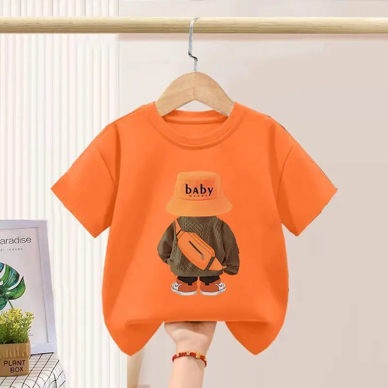 Summer Boys Sportswear Set Trendy Casual T-Shirt and Shorts Short-Sleeved Suit for Baby Boys
