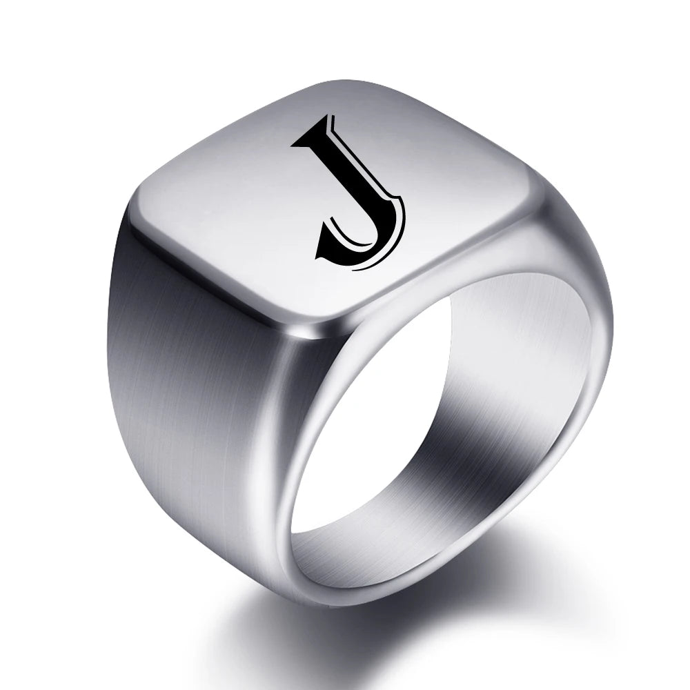 Engraved Stainless Steel Personalized Name Ring