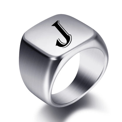 Engraved Stainless Steel Personalized Name Ring
