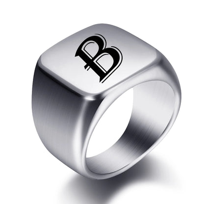 Engraved Stainless Steel Personalized Name Ring