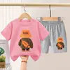 Summer Boys Sportswear Set Trendy Casual T-Shirt and Shorts Short-Sleeved Suit for Baby Boys