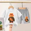 Summer Boys Sportswear Set Trendy Casual T-Shirt and Shorts Short-Sleeved Suit for Baby Boys