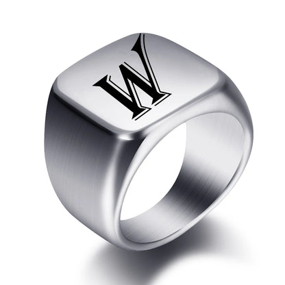 Engraved Stainless Steel Personalized Name Ring