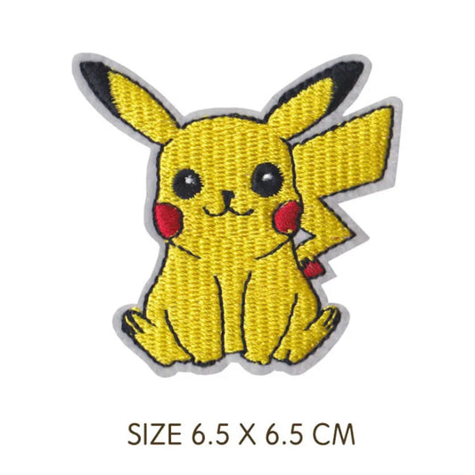 30‑Style Pokemon Embroidery Cloth Patches – Pikachu & Cartoon Iron‑On/Sew‑On Appliques for DIY Clothing