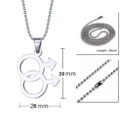 LGBT Pride Rainbow Symbol Necklace – Stainless Steel Pendant for Men & Women