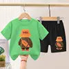 Summer Boys Sportswear Set Trendy Casual T-Shirt and Shorts Short-Sleeved Suit for Baby Boys