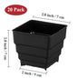 Meshpot Square Succulents Planter Pots With Tray Set,Nursery Pot Cactus Plant Pot Garden Plastic Pot Multi Size