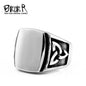 Punk Titanium Steel Valknut Signet Ring