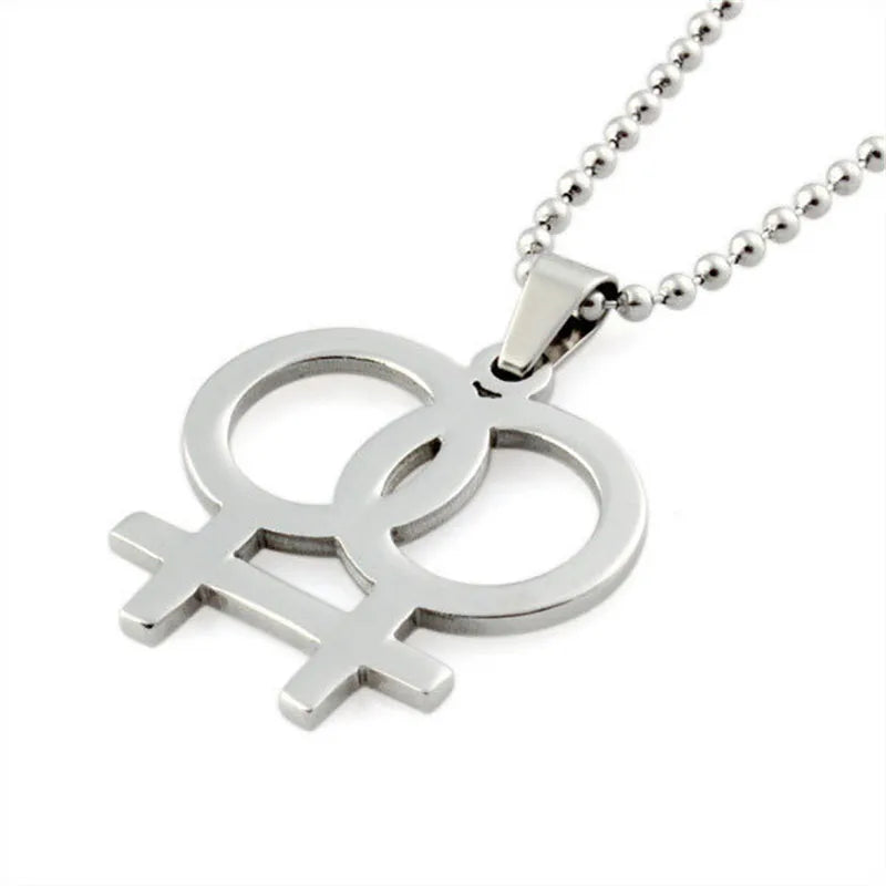 LGBT Pride Rainbow Symbol Necklace – Stainless Steel Pendant for Men & Women