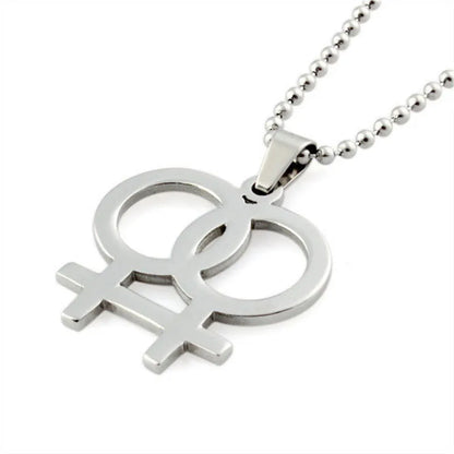 LGBT Pride Rainbow Symbol Necklace – Stainless Steel Pendant for Men & Women