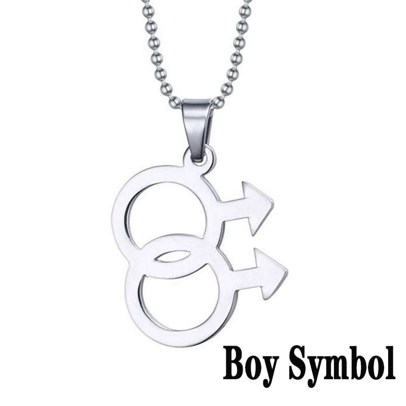 LGBT Pride Rainbow Symbol Necklace – Stainless Steel Pendant for Men & Women