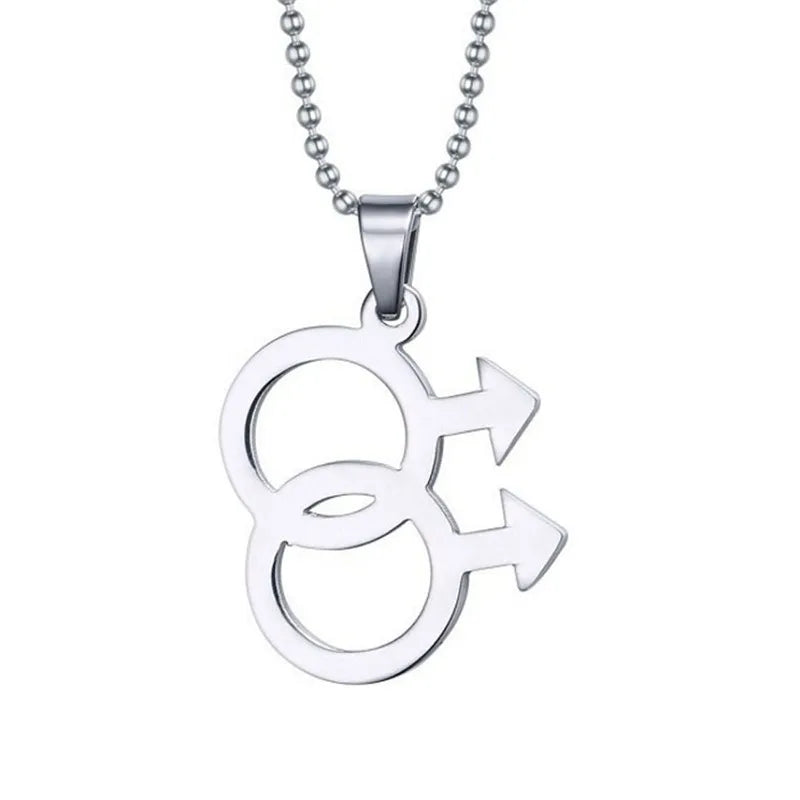 LGBT Pride Rainbow Symbol Necklace – Stainless Steel Pendant for Men & Women