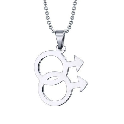 LGBT Pride Rainbow Symbol Necklace – Stainless Steel Pendant for Men & Women