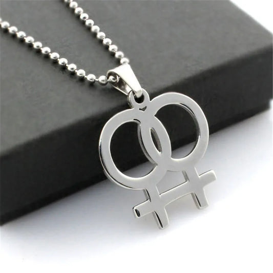 LGBT Pride Rainbow Symbol Necklace – Stainless Steel Pendant for Men & Women