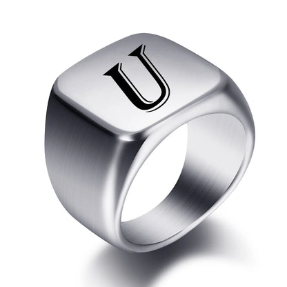 Engraved Stainless Steel Personalized Name Ring