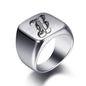 Initial Engrave Custom Rings For Men Stainless Steel Male Signet Blank Jewelry Ring Band High Polished Silver Tone U.S.Size
