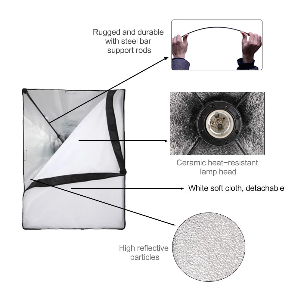 2.6x3M Photography Reflector Lighting Kit Photo Background Muslin Backdrops Softbox Umbrella Light Stand For Photo Studio